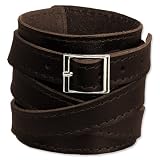 SilberDream Bracelet de Cuir fixation en acier inoxydable Couleur brun Taille depuis 17cm Bracelet pour homme LA1302B