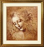 Female Head (La Scapigliata), c.1508 Framed Art Poster Print by Leonardo da Vinci, 31x33