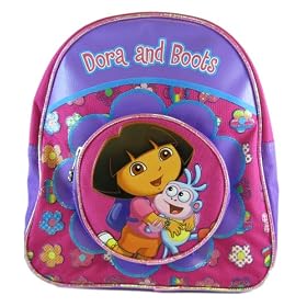 Nick Jr Dora the Explorer Backpack - Dora - Mini Size Small Backpack - Dora and Boots Floral Glittered