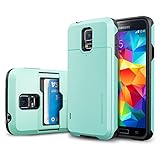 Galaxy S5 ケース SpigenR **IC カード 収納可能** スリム・アーマー CS【カード スライダー】 【ウォレット ケース】 2枚 カード入り 【国内正規品】 (ミント【SGP10984】)