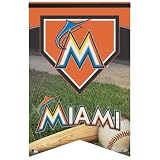 MLB Miami Marlins "Bat and Ball" Premium Felt Banner 17-by-26