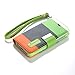 ATC Lumsing(TM) New ID Business Credit Card Holder Stand Hard Case Back Cover for Apple iPhone 5 with Screen protector & Stylus Pen (Wallet case Green+Dark Green+Orange)