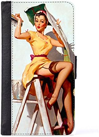 Case Fun Samsung Galaxy Note 3 (N9000) Faux Leather Wallet Case - Help Wanted Pin Up Girl