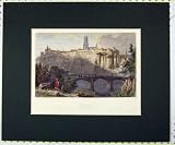 134 HAND COLOURED PRINT VIEW FREYHURG CANTON BRIDGE