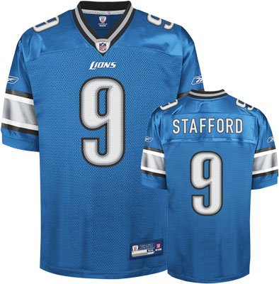 Reebok Matt Stafford Detroit Lions Blue Authentic Jersey Size 54