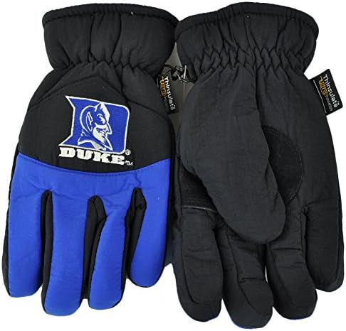 NCAA Duke Blue Devils Two Tone Winter Snow Ski Gloves Thermal Insulation S/M