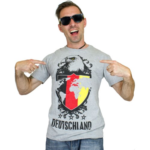 Deutschland Fanshirt 2014 Fanartikel WM T-Shirt Herren Shirt Fußball Wappen Germany 20460 (3XL)