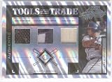 2004 Absolute Memorabilia Tools of The Trade Material Trio Ps TT-12 Andruw Jones Atlanta Braves (Piece of Authentic Shoe - Bat - Patch - Serial #'d to 10 - Baseball Cards)