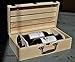 MyGift Handmade Vineyard Design Natural Pine Wood Crate 2 Wine Bottle Travel Storage Box Carrying Display Case