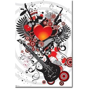 The Love of Music Poster 22X34 Guitar Rock Art 6895