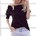 EASTDAMO Sexy Off Shoulder Women's Loose Blouse Shirts Tops (Medium, Black )