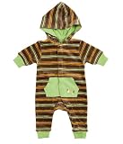 Please Mum Velour Stripe Hooded Sleeper