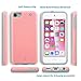 ULAK iPod Touch 6 Case,iPod Touch 5 Case,[SLICK ARMOR] Slim-Protection Hybrid Case Hard Cover - Retail Packaging - Baby Pink+Grey