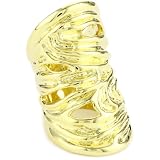 Beyond Rings Statement Liquid Gold Long Finger Ring