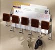 Formbu Mail and Key Rack (Espresso Bamboo/Stainless) (4.5H x 11.25W x 2.5D)