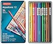 Derwent Aquatone Woodless Watercolor Pencils, 7mm Core, Metal Tin, 12 Count (0700173)