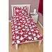 One Direction Childrens Girls Boyfriend Reversible Duvet / Quilt Cover Bedding Set (Full Bed) (Red/White)