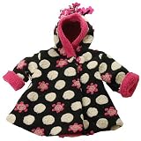 Corky & Company Girls Polka Daisy Wrap Swing Coat