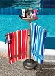 55" Bronze Outdoor Summer Pool and Spa Accessories Tray and Beach Towel Holder