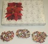 Scott's Cakes 1/2 lb. Dark Chocolate Covered Pretzel with Chocolate Chips & Jimmies in a Poinsettia Box