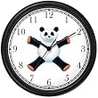 Giant Panda Bear Plush (Happy Face) - Bear - JP Animal Wall Clock by WatchBuddy Timepieces (Slate Blue Frame)