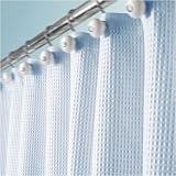 York Shower Curtain - Waffle Fabric in Water Blue by InterDesign