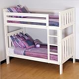 Canwood Alpine II Twin over Twin Bunk Bed with Vertical Ladder/Guard Rail, White
