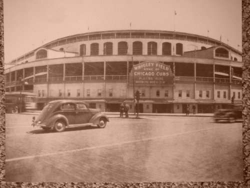 Wrigley Field Home of the Chicago Cubs Sepia Poster