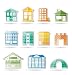 Different Kinds of Houses and Buildings - Vector Illustration - 18