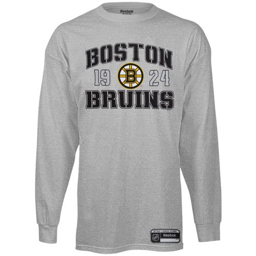 Reebok Boston Bruins Validation Long Sleeve T-Shirt - Ash (Medium)