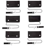 Diamond Plate 6 Piece Set Assorted Solid Genuine Leather Biker Wallets with Chains
