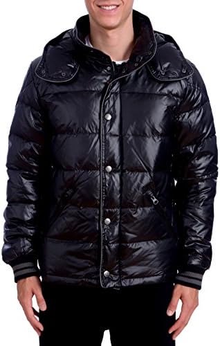 Arctic Expedition Men's Bomber Down Puffer Winter Jacket (Black, Large)