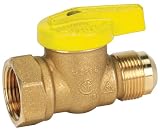 Homewerks VGV-1LH-R4B Premium Gas Ball Valve, Female Thread x Flare, Brass, 3/4-Inch FIP x 15/16-Inch FL