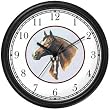 Stallion and Colt in Circle - JP - Horse Wall Clock by WatchBuddy Timepieces (Slate Blue Frame)