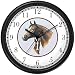 Stallion and Colt in Circle - JP - Horse Wall Clock by WatchBuddy Timepieces (Slate Blue Frame)