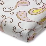 SwaddleDesigns Fitted Flannel Crib Sheet - Pastel Pink Triplets Paisleys