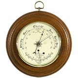 Weather Barometer Thermometer Home Weather Station in Dark Oak