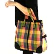 Buffalo Plaid Handbag Tote Shoulder Bag Zipper Pastel Multi-Colors