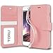 iPhone 6 Plus Case, TORU [Prestizio Wallet] iPhone 6S Plus Wallet Case with [CARD SLOT][ID HOLDER][KICKSTAND][WRIST STRAP] - Premium Wristlet Leather Flip Cover Case for iPhone 6/6S Plus - Pink