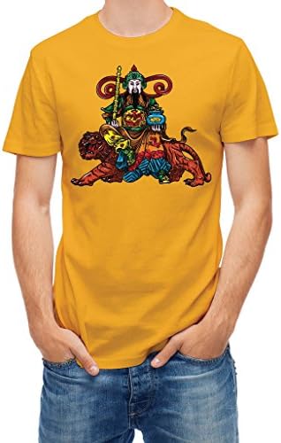 T-shirt Traditional Chinese Illustration Figure Yellow Gold XXL
