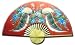 Asian Art, Décor, & Gifts - 60" Red Painted Thai Silk & Bamboo Decorative Wall Fan - Wisdom Peacocks