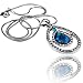 Embolden Jewelry Best New Silver and Blue Green Abalone Paua Shell Oval Teardrop Double Layered Designer Style Necklace