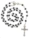 Black Faux Pearl Rosary With 6mm Beads - 26in. Rosary Necklace - 31in. Overall Length