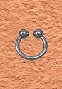 HU0008 / Hufeisen - Horseshoe 1,2 x 8 mm aus Chirurgenstahl mit Kugeln 2 mm