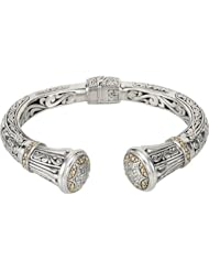 Sterling Silver and 18K Yellow Gold Sterling Silver and 18KY Hinged Cuff Bracelet