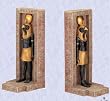 Horus egyptian falcon god statue bookend sculpture book ends