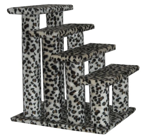 Leopard Skin 4 Steps Pet Dog Cat Step Stairs