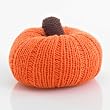 Pebble knitted vegetable rattle - pumpkin