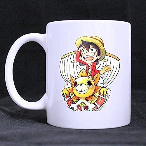 AOIKH Custom White Mugs 11 Oz Ceramic Coffee Cups One Piece Luffy