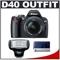 Nikon D40 6.1MP Digital SLR Camera + Nikon 18-55mm AF-S Lens + Nikon SB-400 AF Speedlight Flash